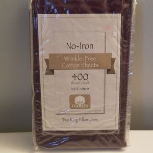 2 sets No-Iron Wrinkle Free King Pillowcases